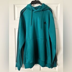 Adidas Men’s Teal Hoodie with Black Accents